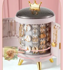 ジュエリーボックス 大容量　アクセサリー収納 宝石箱 360度回転　防塵防水　小物入れ アクセサリースタンド ピアス 指輪 ネックレス