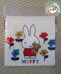 ミニ巾着　(ミッフィー&くまちゃん)　約15.5×15.5(cm)