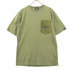 美品 CAMP7 キャンプセブン 半袖 Tシャツ M カーキ ジップポケット メンズ 古着