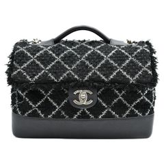 CHANEL（シャネル） マトラッセ シングルフラップ シングルチェーン 2wayバッグ ブラック ツイード SV金具 シールあり ショルダーバッグ ハンドバッグ 【中古】【程度ABランク】
