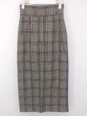 ◇ N. Natural Beauty Basic チェック ロング タイト スカート ベージュ ブラック マルチ レディース E  【1303140029030】