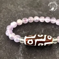 【財の象徴】九眼天珠×水晶×ラベンダーアメジスト ブレスレット