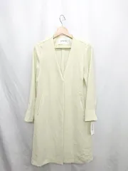 ◇ ◎●未使用●⊂ NATURAL BEAUTY BASIC 襟元Vライン ノーカラー 長袖 コート サイズ S ライトグリーン系 レディース E  【1410290035450】