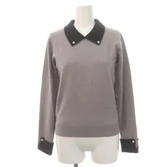 プロポーション ボディドレッシング PROPORTION BODY DRESSING カットソー 長袖 プルオーバー バイカラー パール S グレー 黒 ブラック /YQ ■OSのサムネイル