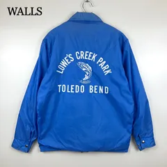 WALLS 70s USA SAX coach jacket M 754 BLIZZARD PRUF ウォールズ ヴィンテージ コーチジャケット 裏起毛 フィッシング プリント 穴有りのサムネイル