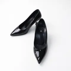 美品 ワコール サクセスウォーク Wacoal SUCCESS WALK ポインテッドトゥエナメルパンプス 22cm/ブラック パテント ヒール【2400014352993】