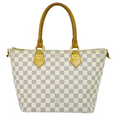本物 ルイヴィトン LOUIS VUITTON LV サレヤ PM ダミエ アズール トートバッグ ハンドバッグ ホワイト N51186 Saleya ビトン バッグ 中古 【フォロー割】