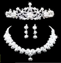 ティアラ ネックレス ピアス 3点セット 華奢 ヘアアクセサリー メタル