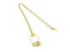 ■美品■ MARIO VALENTINO マリオ ヴァレンティノ ハート リボン ネックレス ペンダント アクセサリー レディース ゴールド系 DH7163のサムネイル