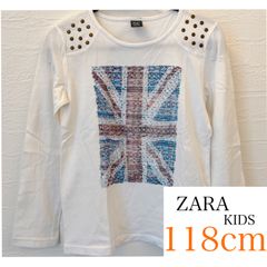 【ZARA KIDS 118cm】イギリス国旗柄レースカットソー