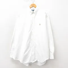 XL/古着 ラルフローレン 長袖 ブランド シャツ メンズ 90s ワンポイントロゴ YARMOUTH オックスフォード 大きいサイズ コットン ボタンダウ
