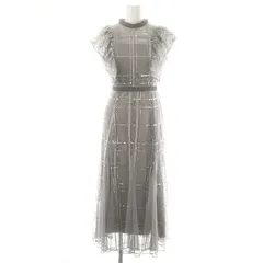 フレイアイディー FRAY I.D 24AW シークインチェックドレス ワンピース フリル スパンコール インナー付き 0 グレー /MI ■OS ■SH