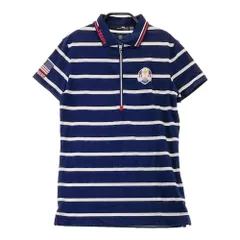 サイズ：XS RLX ラルフローレン  ハーフジップ 半袖ポロシャツ ボーダー柄 ネイビー系 [240101298237]# ゴルフウェア レディース ストスト