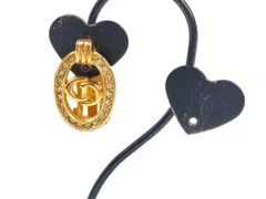 クリスチャン・ディオール　Christian Dior　CDロゴ　ラインストーン　イヤリング　片耳のみ　ゴールドカラー　送料無料