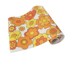 オレンジ (保護 約30cm×120cm 収納 ルアンス レトロ 食器棚シート 昭和 オカ(OKA) 花柄)