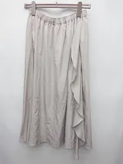 ◇ Θ nano universe ナノユニバース ロング フレア スカート サイズF グレージュ系 レディース P  【1410230022052】