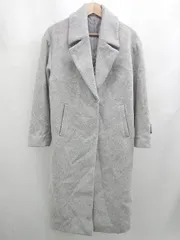 ◇ ⊇ サルーン 防寒性良好 長袖 ウールロングコート サイズ36 グレー系 レディース E  【1507250007166】のサムネイル