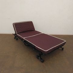 【送料無料！】 シングル 折りたたみベッド マットレス付き セミシングル ブラウン ベッド ベッドマット ベッド台 一人暮らし ワンルーム
