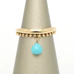 【楠本質店/元住吉】4℃　K10　ターコイズ 2連風リング　8号【中古】