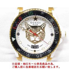 ※併売商品※◆中古◆GUCCI【グッチ】DIVE ダイブ メンズ腕時計 ダイバーズウォッチ キャット 白文字盤 クオーツ　M1002
