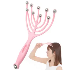 皮膚科医推薦 頭皮マッサージ ヘッドマッサージ 頭皮ケア ヘッドスパ ツボ押し リフレッシュ スカルプブラシ (ピンク) [ピンク]