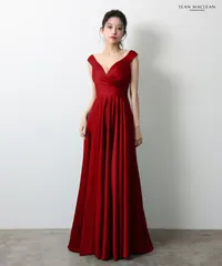 【JEAN MACLEAN】ロングドレス　バーガンディ　ゴールド　ＸＬサイズ　コンテスト・発表会・パーティ・ナイトドレス【オーダーメイド対応可】