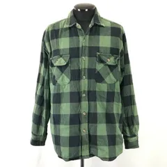 90s?★フィールド＆ストリーム/field&stream★緑系バッファローチェック/フランネルシャツ【メンズL/green】ウエスタン/Tops◆cBH322<sale>