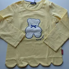 885 110cm 120cm moujonjonムージョンジョン 裾スカラップ 長袖 T シャツ クマ新品