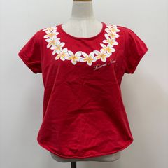 フラダンス　ダンス衣装　トップス　Tシャツ　WAHINE PUNAHELE　赤