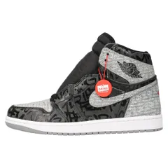 NIKE (ナイキ) AIR JORDAN 1 RETRO HIGH OG REBELLIONAIRE エアジョーダン1レトロハイオージーレベリオネア ハイカットスニーカー ブラック/グレー US9/27cm 555088-036のサムネイル