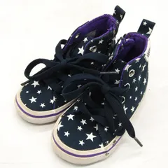 バンズ スニーカー ハイカット クラシックスクール V68CJ シューズ 靴 キッズ 男の子用 14サイズ ネイビー VANS 【中古】