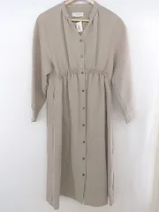 ◇ Simplicite シンプリシテェ 長袖 ロング シャツ ワンピース ベージュ レディース P  【中古】 【1212140001178】