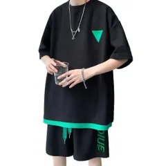 【新品】ジャージ [SUKESEM] メンズ 上下セット 半袖 tシャツ おおきいサイズ tシャツ ハーフパンツ カジュアル スポーツウェア ルームウェア おしゃれ 春 夏 秋 部屋着