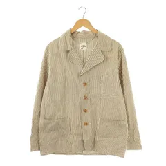 フォーティーファイブアールピーエム  45R 45rpm オックスフォードのヨットオールカバーオールジャケット ストライプ 茶 オフホワイト /MI ■OS