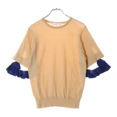 【値下げ】TOGA PULLA 2020SS　Shiny jersey pullover　シースルーニットセーター　TP01-JK253 オレンジ サイズ：36 (三軒茶屋店) TOGA PULLA(トーガプルラ) 2020SS Shiny jersey pullover