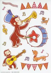 【中古】シール・ステッカー おさるのジョージ(楽器) ステッカー 「セガ ラッキーくじ おさるのジョージ パーティータイム」 G賞