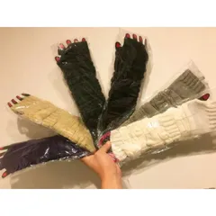 手袋 レディース アームウォーマー ニット レディース 手首 ウォーマー ロング アームカバー指穴あり 指なし手袋 冷え対策 自転車