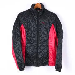 プーマ ブルゾン ジャケット 中綿 キルティング ロゴ 無地 アウター スポーツ 黒 レディース Lサイズ ブラック PUMA 【中古】