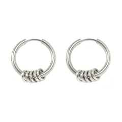 【シルバー × 16mm】[Cream dot. クリームドット公式]30種類 ステンレス製 フープ 金属アレルギー つけっぱなし サージカルステンレス メンズ 2way リング バイカラー