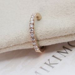 現行品 美品 ミキモト 美品 K18 ダイヤモンド 0.130ct シングル イヤーカフ /24-1549S