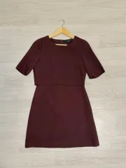 MIXXO(ミッソ) 半袖 ワンピース m ( 55 66 ) ワイン色