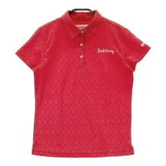 サイズ：0 JACK BUNNY ジャックバニー  半袖 ポロシャツ 総柄 レッド系 [240101387619]# ゴルフウェア レディース ストスト