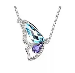 蝶の羽クリスタルレディースネックレス