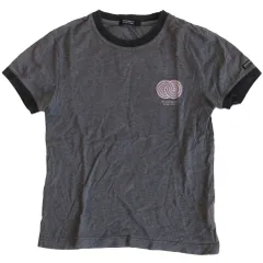 BURBERRY BLACK LABEL バーバリーブラックレーベル ロゴプリント バイカラー Tシャツ カットソー 半袖 サイズS レディース 【中古】