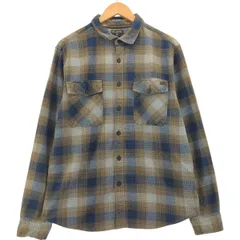 古着 ビラボン BILLABONG CORE FIT STRETCH オンブレチェック 長袖 フランネルチェックシャツ メンズL相当/eaa554995