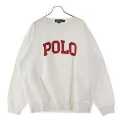 POLO RALPH LAUREN (ポロラルフローレン) 90s POLO LOGO PRINT フロント ロゴプリント スウェット トレーナー ホワイト