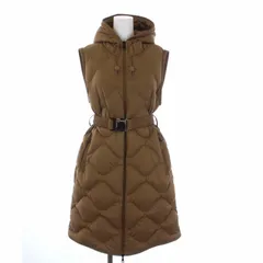 モンクレール MONCLER 21AW Liveche ダウンベスト アウター ロング ジップアップ フード 00 XXS 茶 ブラウン G20931A0010053333 /KH ■GY18のサムネイル