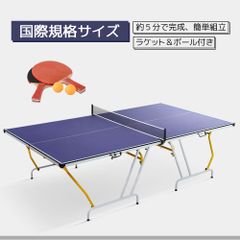 卓球台 国際規格サイズ セパレート式 簡単組立 専用ネット付 ラケット付 ピンポン球付 折りたたみ 収納でき 自主練習