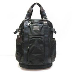 ● ややタバコ臭あり TUMI トゥミ ALPHA BRAVO アルファブラボー 2way バックパック ナイロン×レザー ブラック×ダークブラウン 鞄 メンズ E051MF ★3900