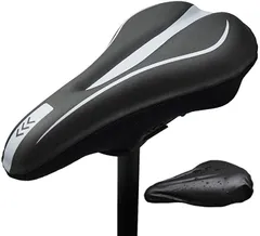 SanDoll 自転車サドルカバー 防水 低反発クッション テープクロス式 防水カバー付き( グレー)